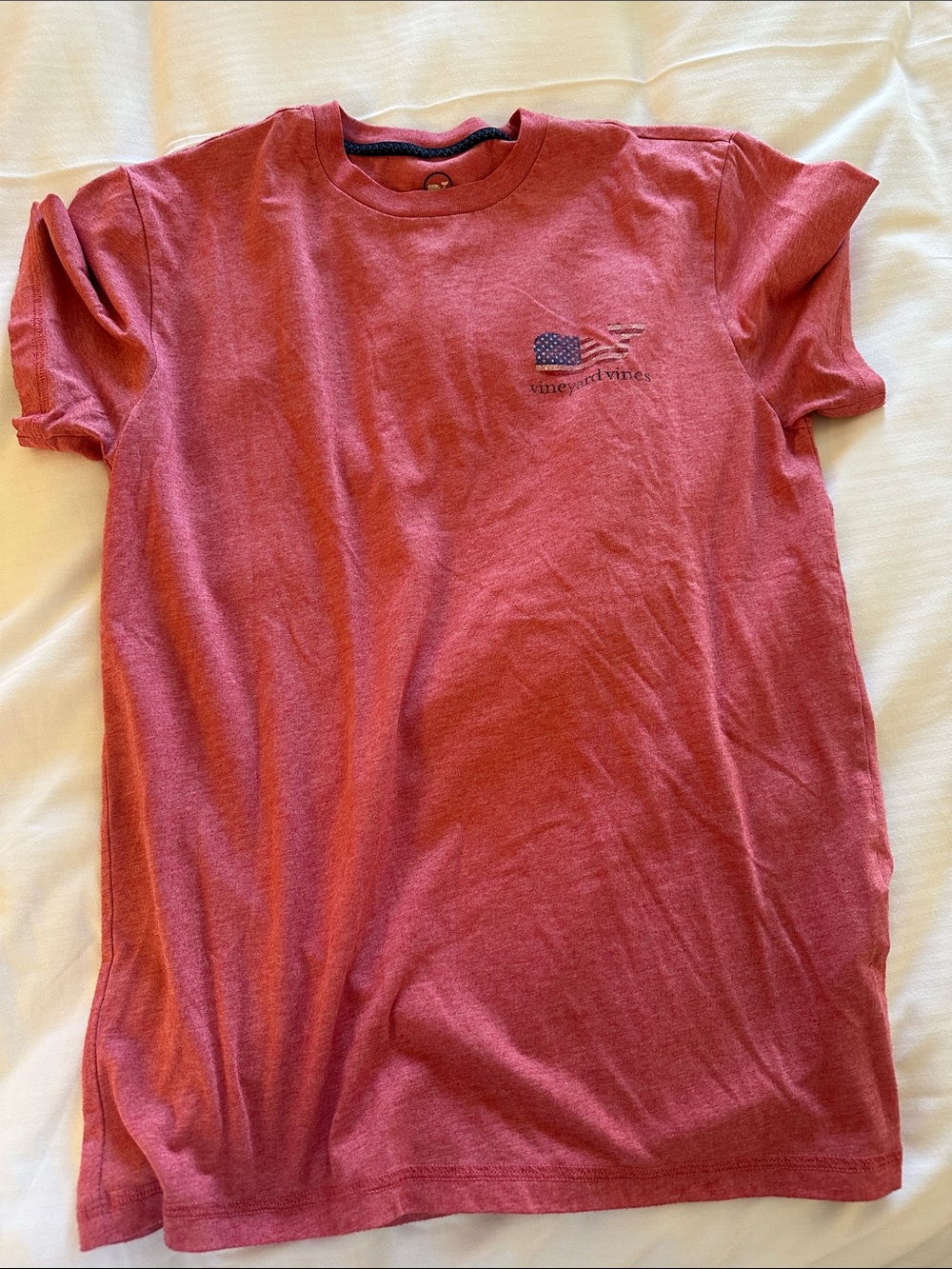 Vineyard Vines Heathered Red Short Sleeve Logo Tee